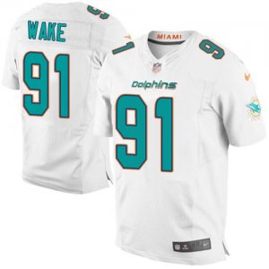 Jerseys Factory Cheap Nike Dolphins #91 Cameron Wake White Men's