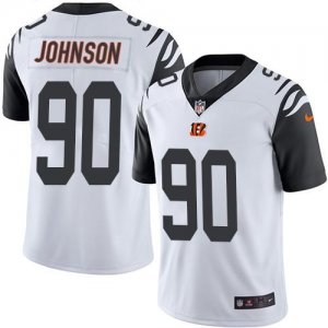 Jerseys Factory Cheap Nike Bengals #90 Michael Johnson White Men