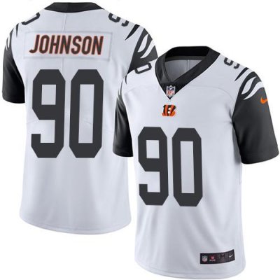 Jerseys Factory Cheap Nike Bengals #90 Michael Johnson White Men