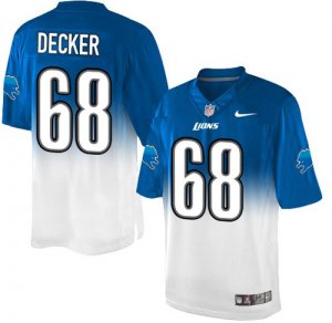 Jerseys Factory Cheap Nike Lions #68 Taylor Decker Blue/White Me