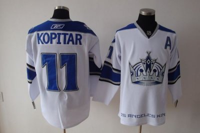 Jerseys Factory Cheap Kings #11 Anze Kopitar White Embroidered N
