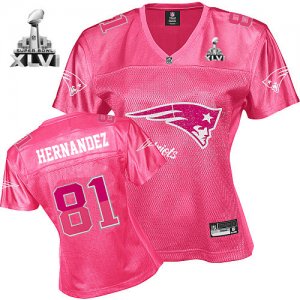 Jerseys Factory Cheap Patriots #81 Aaron Hernandez Pink 2011 Wom
