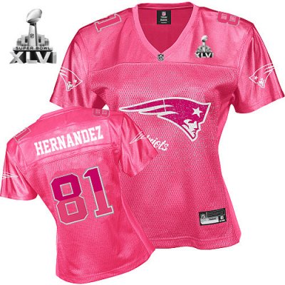 Jerseys Factory Cheap Patriots #81 Aaron Hernandez Pink 2011 Wom