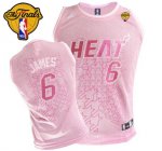 Jerseys Factory Cheap Heat #6 LeBron James Finals Patch Pink Wom