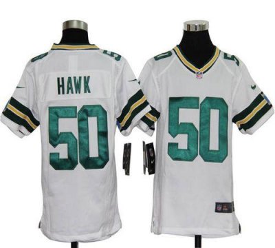 Jerseys Factory Cheap Nike Packers #50 A.J. Hawk White Youth Emb