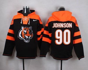 Jerseys Factory Cheap Nike Bengals #90 Michael Johnson Black Pla