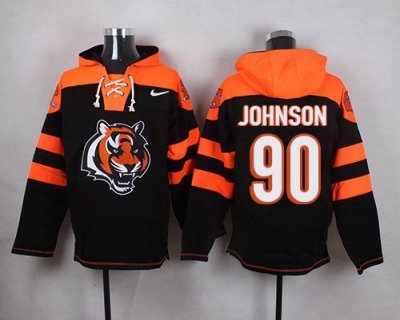 Jerseys Factory Cheap Nike Bengals #90 Michael Johnson Black Pla