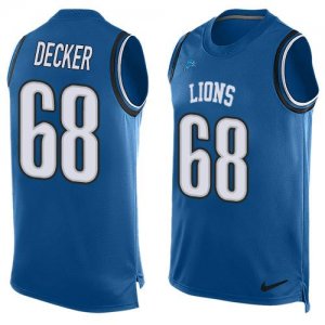 Jerseys Factory Cheap Nike Lions #68 Taylor Decker Blue Team Col