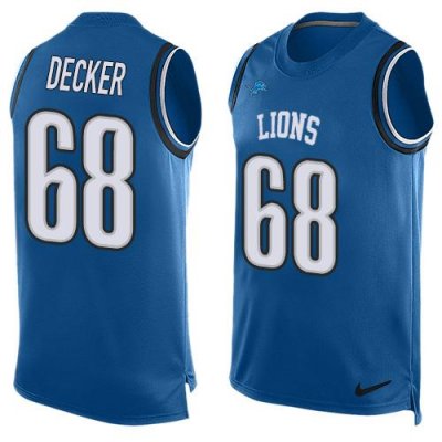 Jerseys Factory Cheap Nike Lions #68 Taylor Decker Blue Team Col