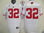 Jerseys Factory Cheap Badgers #32 White Rose Bowl Game Embroider