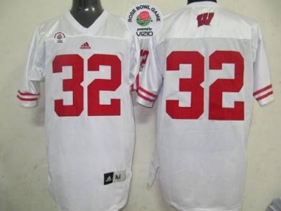 Jerseys Factory Cheap Badgers #32 White Rose Bowl Game Embroider