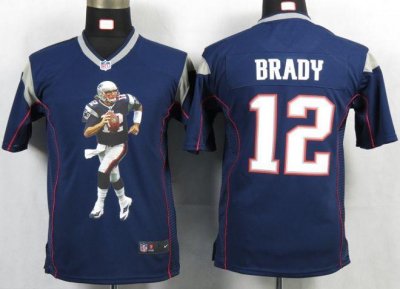 Jerseys Factory Cheap Nike Patriots #12 Tom Brady Navy Blue Team