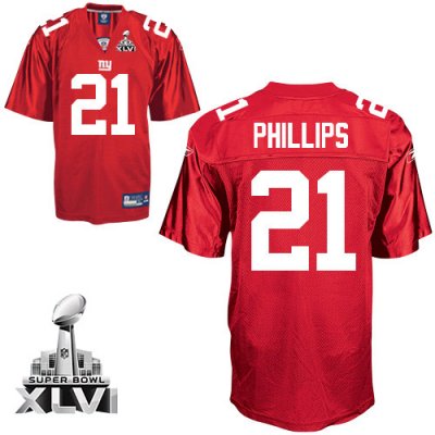 Jerseys Factory Cheap Giants #21 Kenny Phillips Red Super Bowl X