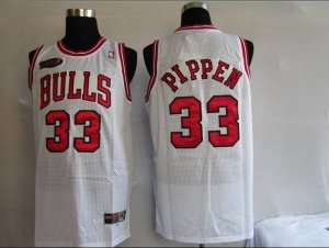 Jerseys Factory Cheap Bulls #33 Scottie Pippen Embroidered White
