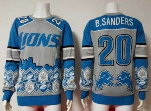 Jerseys Factory Cheap Nike Lions #20 Barry Sanders Blue/Grey Men