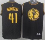 Jerseys Factory Cheap Mavericks #41 Dirk Nowitzki Black Precious