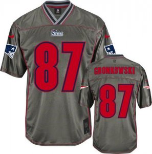 Jerseys Factory Cheap Nike Patriots #87 Rob Gronkowski Grey Men'