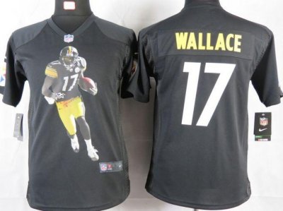 Jerseys Factory Cheap Nike Steelers #17 Mike Wallace Black Team
