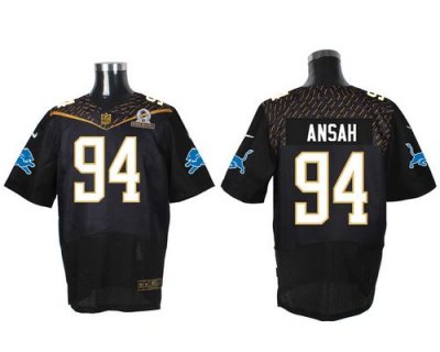 Jerseys Factory Cheap Nike Lions #94 Ziggy Ansah Black 2016 Pro