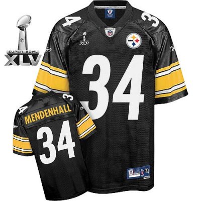 Jerseys Factory Cheap Steelers #34 Rashard Mendenhall Black Supe
