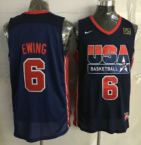 Jerseys Factory Cheap Team USA #6 Patrick Ewing Dark Blue 2012 U