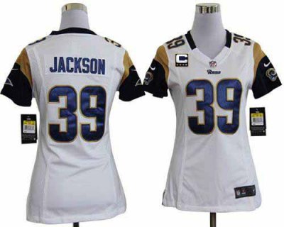 Jerseys Factory Cheap Nike Rams #39 Steven Jackson White With C