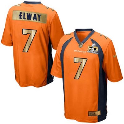Jerseys Factory Cheap Nike Broncos #7 John Elway Orange Team Col