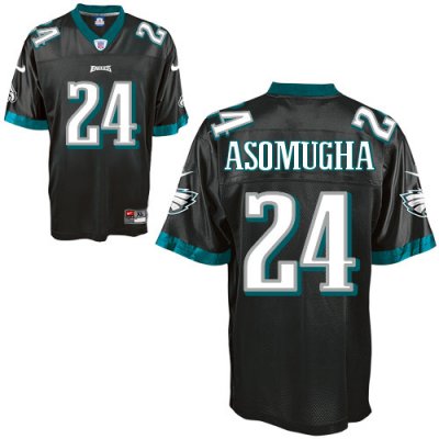 Jerseys Factory Cheap Nike Eagles #24 Nnamdi Asomugha Black Stit