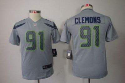 Jerseys Factory Cheap Nike Seahawks #91 Chris Clemons Grey Alter