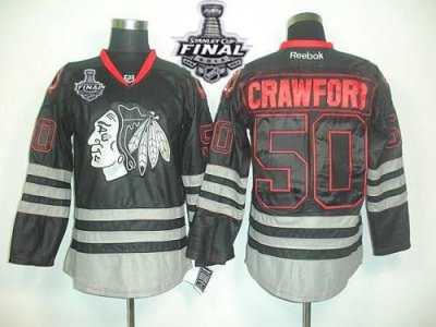 Jerseys Factory Cheap Blackhawks #50 Corey Crawford Black Ice Wi