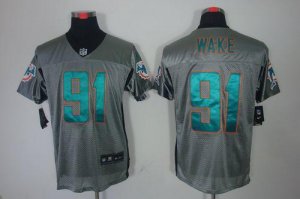 Jerseys Factory Cheap Nike Dolphins #91 Cameron Wake Grey Shadow