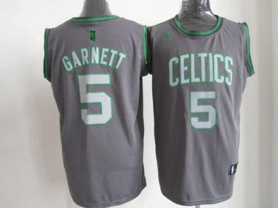 Jerseys Factory Cheap Celtics #5 Kevin Garnett Grey Graystone Fa
