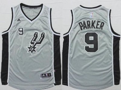 Jerseys Factory Cheap Spurs #9 Tony Parker Grey Alternate Stitch