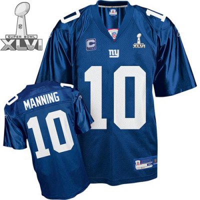 Jerseys Factory Cheap Giants #10 Eli Manning Blue Super Bowl XLV