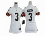Jerseys Factory Cheap Nike Browns #3 Brandon Weeden White Women'
