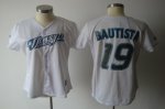 Jerseys Factory Cheap Blue Jays #19 Jose Bautista White Women's