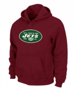 Jerseys Factory Cheap New York Jets Logo Pullover Hoodie Red