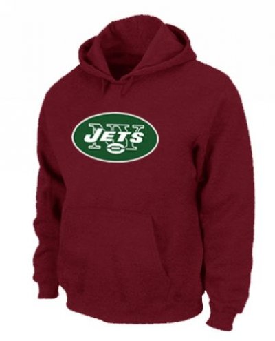 Jerseys Factory Cheap New York Jets Logo Pullover Hoodie Red