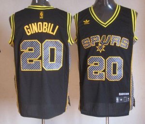 Jerseys Factory Cheap Spurs #20 Manu Ginobili Black Electricity