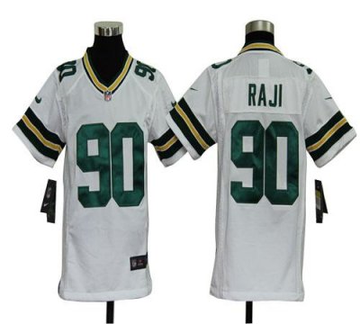 Jerseys Factory Cheap Nike Packers #90 B.J. Raji White Youth Emb