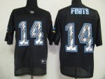 Jerseys Factory Cheap Sideline Black United Chargers #14 Dan Fou