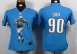 Jerseys Factory Cheap Nike Lions #90 Ndamukong Suh Light Blue Te