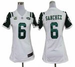 Jerseys Factory Cheap Nike Jets #6 Mark Sanchez White With C Pat