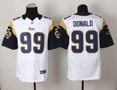 Jerseys Factory Cheap Nike Rams #99 Aaron Donald White Men's Sti