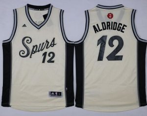 Jerseys Factory Cheap Spurs #12 LaMarcus Aldridge Cream 2015-201