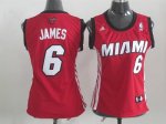 Jerseys Factory Cheap Heat #6 LeBron James Red Women's Alternate