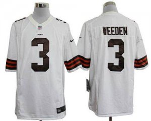 Jerseys Factory Cheap Nike Browns #3 Brandon Weeden White Men's