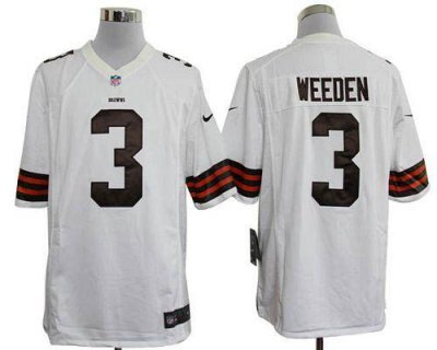 Jerseys Factory Cheap Nike Browns #3 Brandon Weeden White Men's