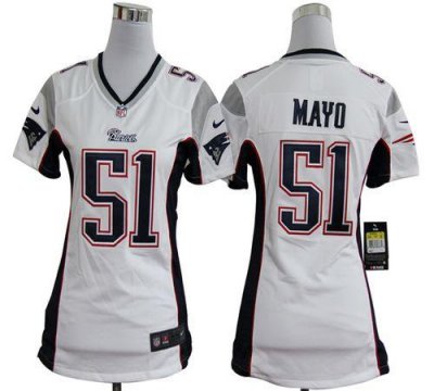 Jerseys Factory Cheap Nike Patriots #51 Jerod Mayo White Women's