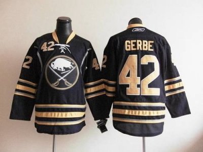 Jerseys Factory Cheap Sabres #42 Nathan Gerbe Navy Blue Home Emb